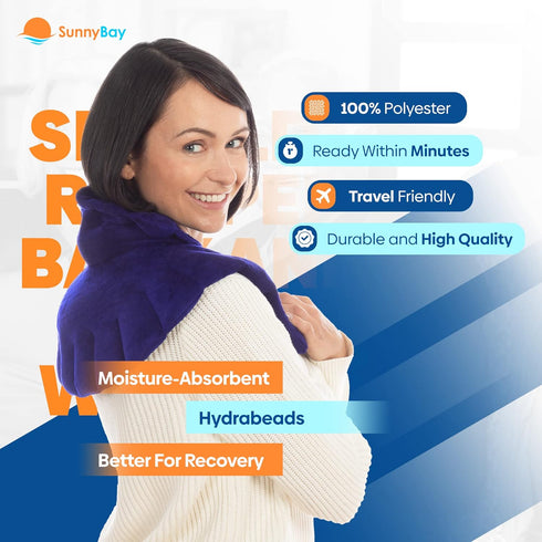 SunnyBay Microwave Heating Pad - Microwavable Neck and Shoulder Wrap for Upper Back Pain Relief, Purple