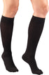 Truform Compression Socks, 15-20 mmHg, Women's Dress Socks, Knee High, Black Rib Knit, X-Large
