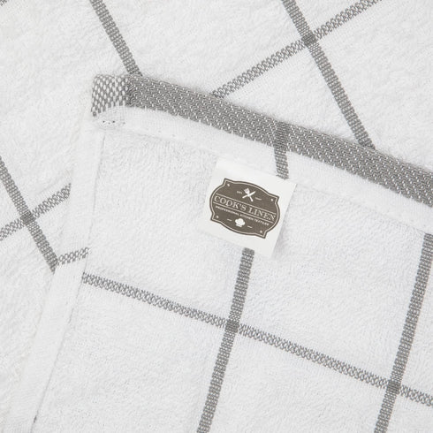 Arkwright Kitchen Tea Towels, Pack of 12, 100% Cotton Terry Dishcloths, Highly Absorbent & Quick Dry, 15 x 25 in, Grey