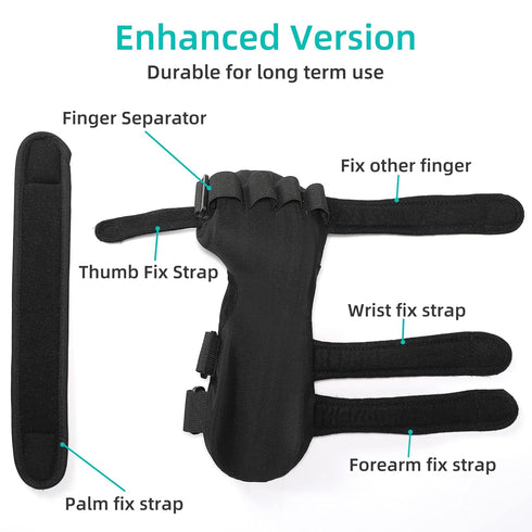 Immobilizer 5 Fanwer Stroke Resting Hand Splint - Night Wrist Finger Brace for Flexion Contractures, Functional Finger