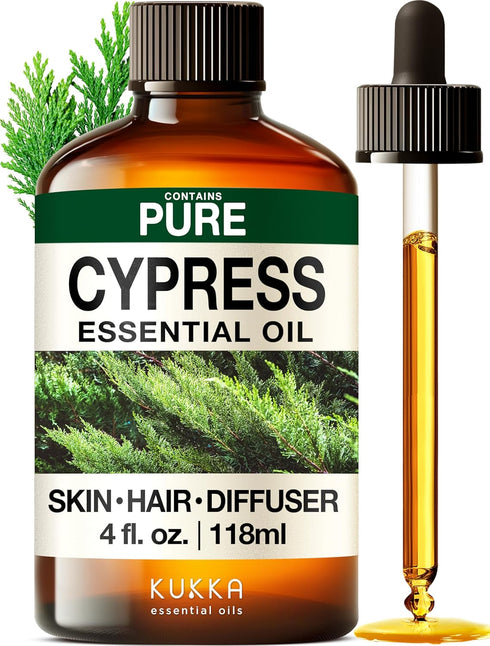 Set Set 2X 4 Oz Cypress Essential Oil for Diffuse & Patchouli Essential Oil for Diffuser - Aromatherapy Grade Essential