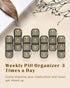 Ruquvi 3 7 Weekly Pill Organizer Times A Day, AM PM Organizer Day Pill Box with Separate Compartment, Large Medicine