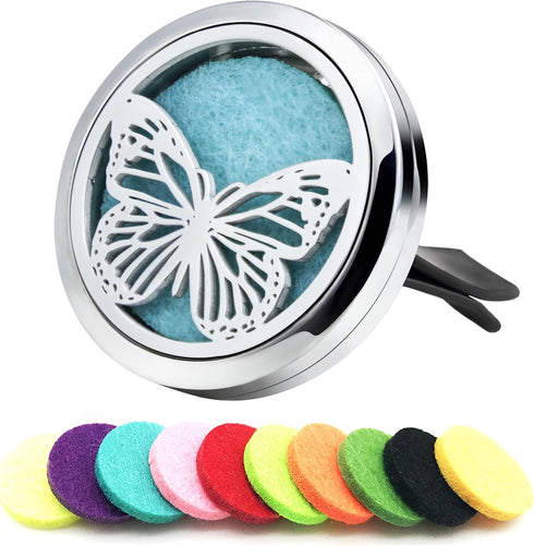 Car Diffuser Vent Clip 30mm Aromatherapy Essential Oil Air Fresheners for Women - Birthday Gifts (Butterfly)