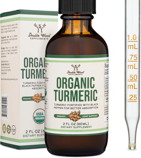 Turmeric Curcumin with Black Pepper Drops - Organic Turmeric Supplement Drops 1,180 mg - 2 FL OZ - 60 Servings