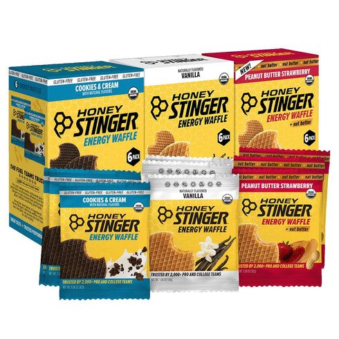 Honey Stinger Organic Energy Waffle Fan Favorites Variety Pack of 18, Vanilla,