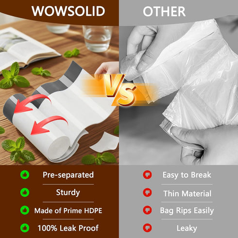 WOWSOLID 5 360 Count 1.2 15-20 4.5-5.5 Gallon Trash Bags Drawstring, Mil Thick Garbage Bags by , Fit Liners Liter, Gal