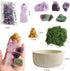 qumHmup Set 6 Amethyst Crystal with Money Frog, Stones, Chakra Healing, Relaxation, Zen Desk Decor, Ceramic Pot