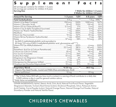 MICHAEL'S Health Naturopathic Programs Children’s Chewables, 60 Vegetarian Wafers, Fruit Punch Flavor