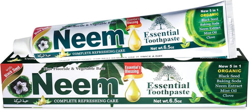 Neem Essential Toothpaste, New 5 in 1, 100% Fluoride Free