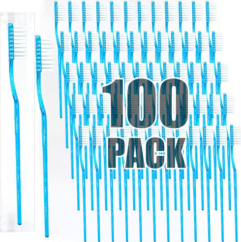 Adult Pre-Pasted Disposable Toothbrushes, Travel Toothbrushes with Toothpaste, Bulk Mint Toothbrushes, 100 Pcs