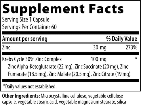 Immune, 60 Vibrant Health, Krebs Zinc, Bone and Cellular Health Formula, Capsules