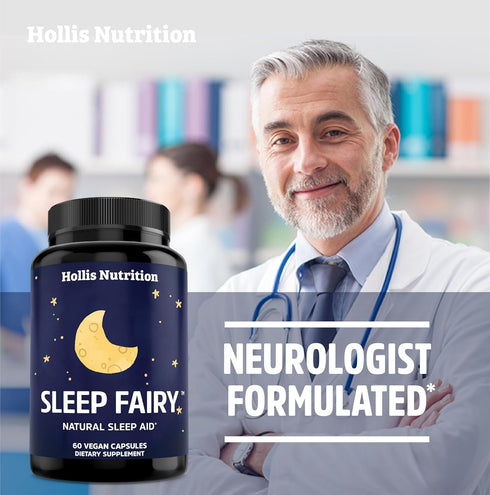 SLEEP FAIRY Natural Sleep Aid - Melatonin 10mg, Magnesium Glycinate 500mg, Herbal Sleeping Pills for Adults