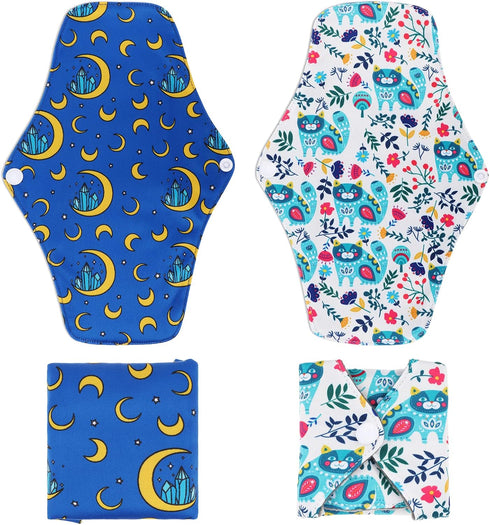 PHOGARY Set Period(7 1, Reusable Menstrual Pads, Bamboo Cloth Pads for Heavy Flow with Wet Bag, Large Sanitary Pad