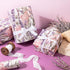 WRAPAHOLIC Scented Kraft Wrapping Paper Mini Roll 17 Inch x 16.5 Feet Lavender Floral Design with Faint Fragrance