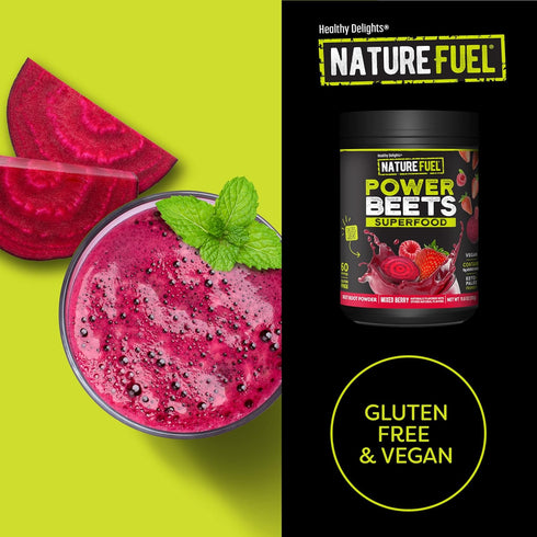 Nature Fuel Power Beets Powder - Delicious Mixed Berry Superfood Supplement, Supports Circulation, 60 Servings