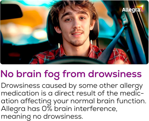 Allegra Adult 24HR Non-Drowsy Antihistamine, 30 Tablets, Fast-Acting Allergy Relief, 180 mg
