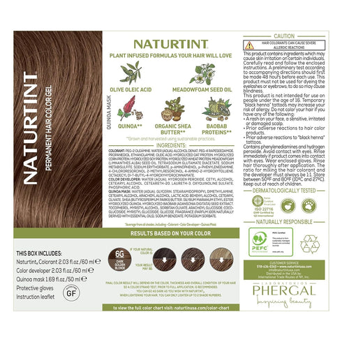 Naturtint 6G Dark Golden Blonde Permanent Hair Color, Ammonia Free, Vegan, Cruelty Free, 100% Gray Coverage