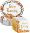 Maxdot 100 Pcs Thanksgiving Plates and Napkins 10 x 12 Inch Disposable Gold