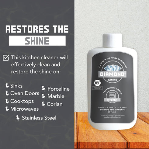 Pack Diamond Shine Ultimate Cooktop Cleaner Combo Smooth Top, Range Top, Ceramic, Electric, Gas, Induction