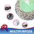 Amazon Brand Pack of 4 Ring King Stainless Steel-Wrapped Sponge Scrubbers, Heavy Duty Scouring Pads