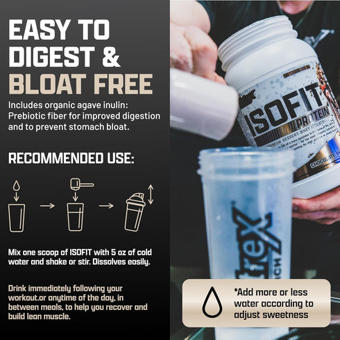 Nutrex Research IsoFit Vanilla Whey Isolate Protein Powder, 30 Servings, Muscle Recovery