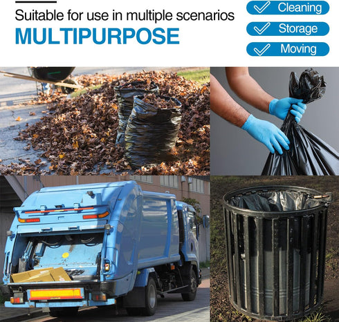 Charmount 55 Gallon Trash Bags, 1.5 Mil, 37"x56", Black Large Heavy Duty Garbage Bags for Yard Work (30 Count)