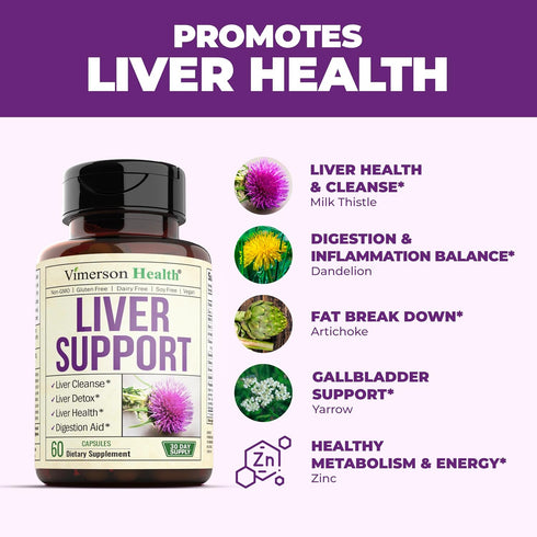 Liver Cleanse Detox & Repair - Artichoke Extract Liver Health Formula with Milk Thistle, Turmeric, Ginger, 2 Pack