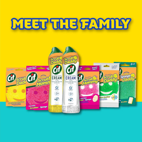 Mommy Scrub Daddy Scrub + Cif Cream All Purpose Cleaner, Original - Cleaning Supplies with Household Cleaning Cream