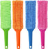 4 Pack Microfiber Dusters: 15 Inch Length, Flat Design, Detachable and Washable Feather Duster for Cleaning