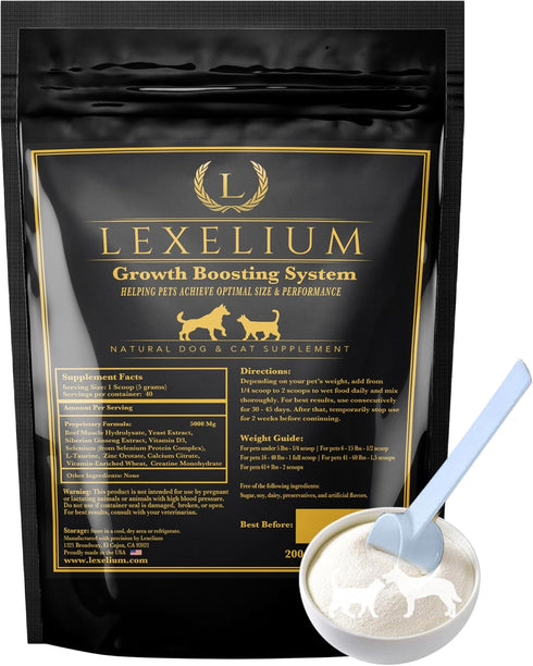 Weight Gainer Supplement for Dogs & Cats - Muscle Building & Appetite Stimulation, 100% Natural Pet Supplement, 200g