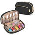 LUXJA Nail Polish Organizer Case - Holds 10 Bottles (15ml), Zipper Pockets, Black (Bag Only)