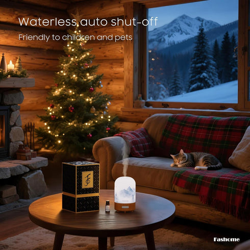 Set 6 100ML Aromatherapy Diffuser Gift with Essential Oils Fashome Ultrasonic Glass Diffuser with Timer & Auto-Off