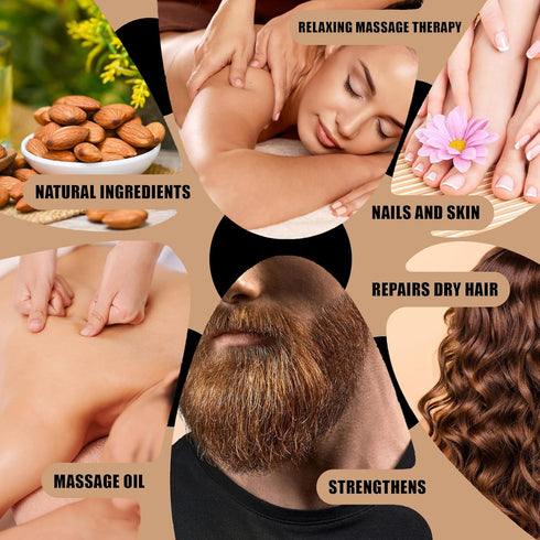 Pure Almond Massage Oil Massage Oil for Couples Date Night, Almond Body Oil with Essential Oil for Massage Therapy