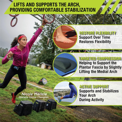 Pro-Tec Arch Premium Compression Brace for Arch Support, Pain Relief, Foot Support, Adjustable for Men & Women
