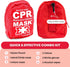 Adult and Infant CPR Mask Combo Kit – Includes 2 CPR Masks with One-Way Valves, Vinyl Gloves, Alcohol Prep Pads