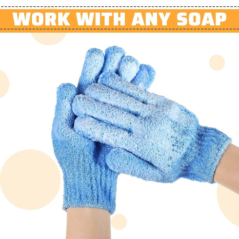 Moukeren 20 Pcs Exfoliating Bath Gloves, 9 Colors Double Sided Shower Scrub Bathing Accessories for Women Men Spa