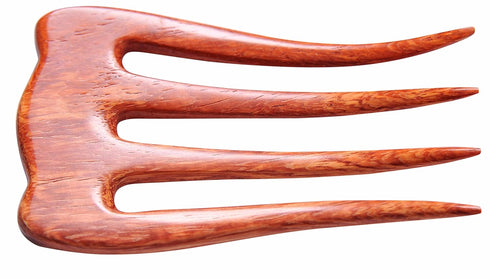 MaryCrafts Handmade Wooden Rosy Hair Comb, 4 Prongs Hair Fork, Hair Accessory