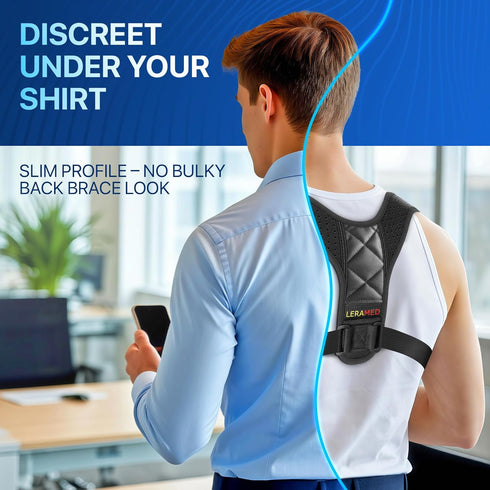 LERAMED 2026 Figure-8 25" 55") NEW Posture Corrector for Men & Women Adjustable Back Brace for Rounded Shoulders