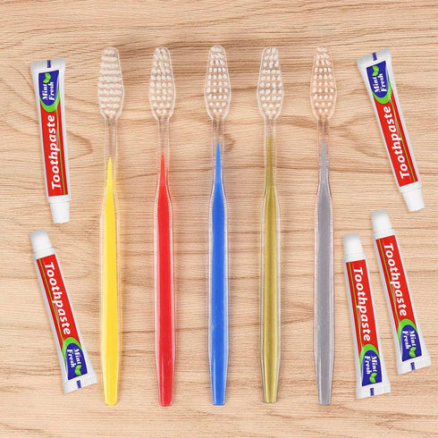 Disposable Toothbrushes with Toothpaste Individually Wrapped, 10g for Homeless, Shelter, Air Bnb/Hotel/Guest Apartment,