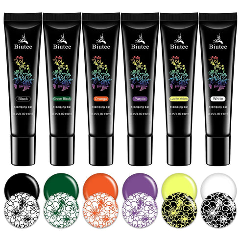 Nail Stamping Polish Pack of 12 Colors, 8ML UV LED Gel Polish for Nail Stamping Plate.