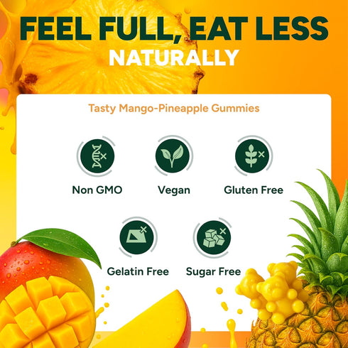 Purify Life GLP-1 Gummies Support Sugar-Free Appetite & Craving Control Supplement with Berberine, Cinnamon, Turmeric