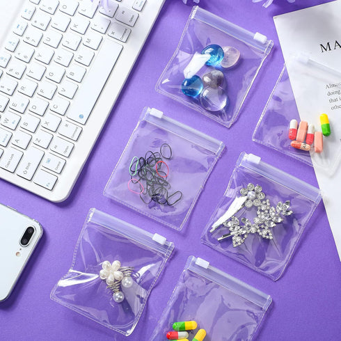 Zonon Pill Pouch Bags - Zippered Reusable Pill Baggies Clear Plastic Bags Self Sealing Travel Medicine Organizer