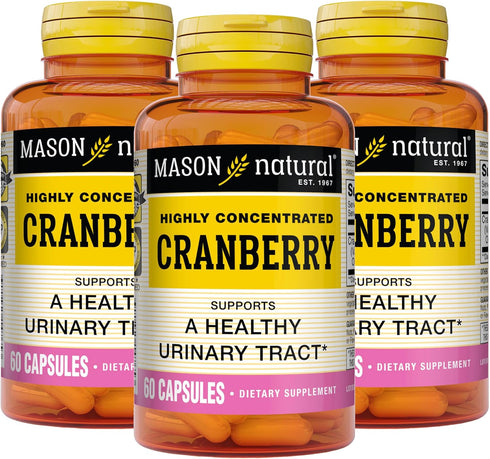MASON NATURAL Cranberry Supplement - 450 mg, 60 Count, Pack of 3 for Antioxidant and Immune Health