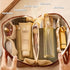 Travel Makeup Bag, Large Capacity Cosmetic Bags for Women,Waterproof Portable Pouch Open Flat Toiletry Bag Make up Organizer with Divider and Handle The best choice for holiday gifts