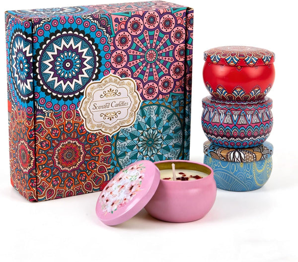 Mivra Zyora Scented Candles Gift Set for Women 4 Pack Soy Wax Aromatherapy Candles