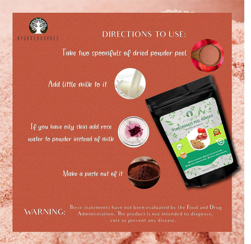 Pomegranate Peel Powder 50 Gm, Antioxidant for Skin, Promotes Youthful Skin, Gluten Free & Non-GMO