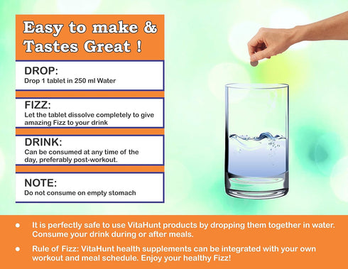 Vitamin C 1000 mg with Zinc - Antioxidants for Immune Support - 20 Effervescent Tablets - Orange Flavour