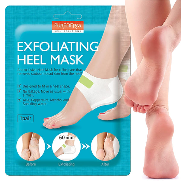Purederm Exfoliating Heel Mask - 1 Pair Heel Peeling Masks to Gently Remove Calluses