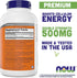 NOW Foods L-Carnitine 500 mg, 240 Veg Caps, Fitness Support, Non-GMO, Vegan/Vegetarian Amino Acid Health Supplement
