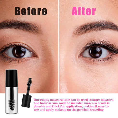 10 PCS Mini 3ml Empty Mascara Tubes with Eyelash Wand, Rubber Inserts for DIY Mascara, Travel Kit
